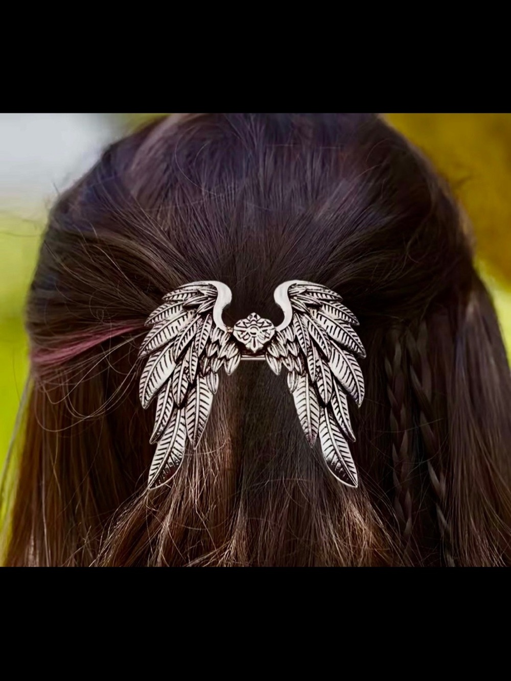 Silver Wing Hair Clip - Silver